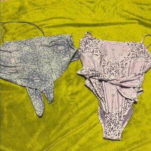 Lavender Bandana Party Sz Med Tube Top and L-XL One Piece